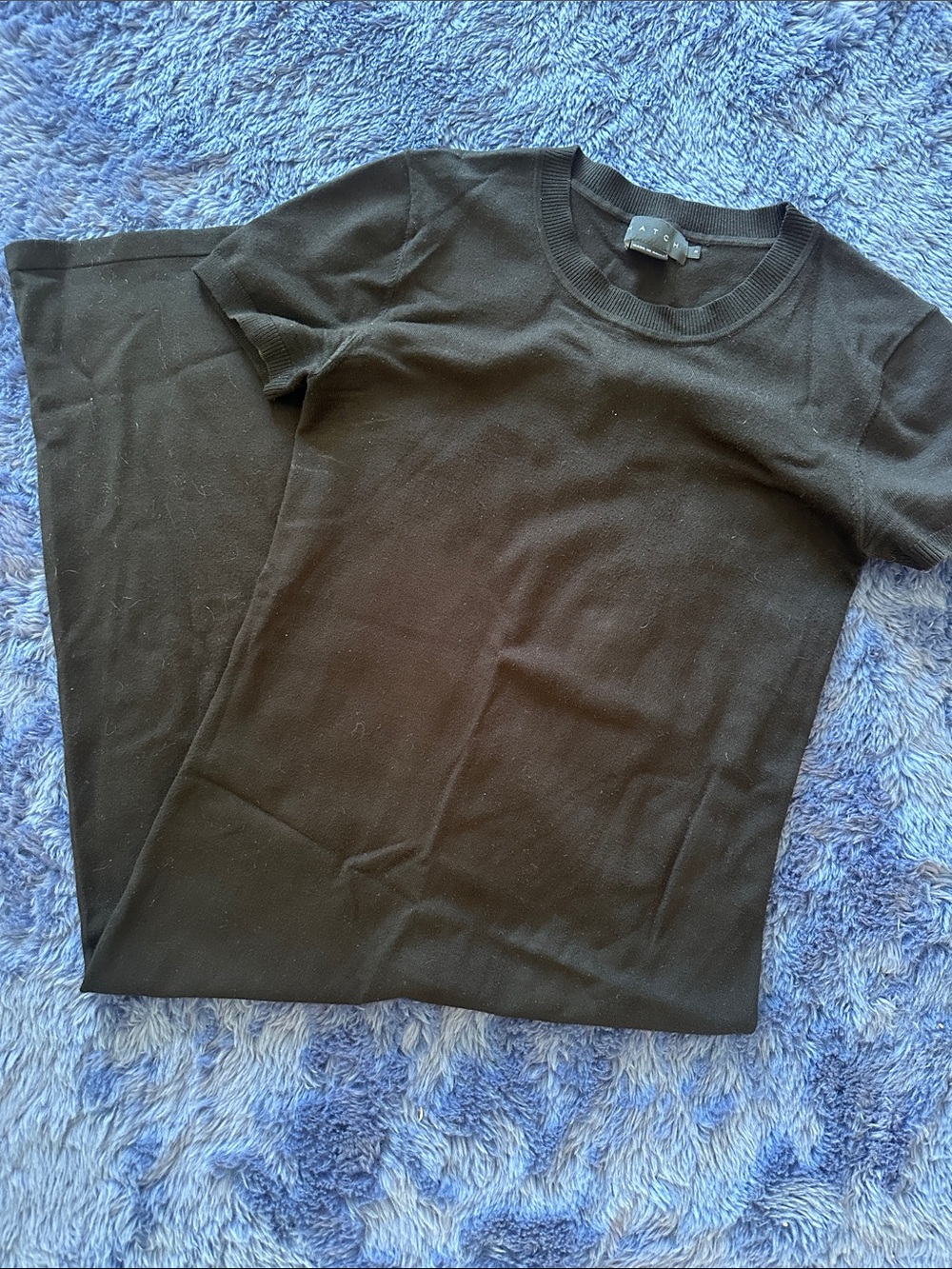 Hatch Black Crewneck Short-Sleeve Maternity Dress
